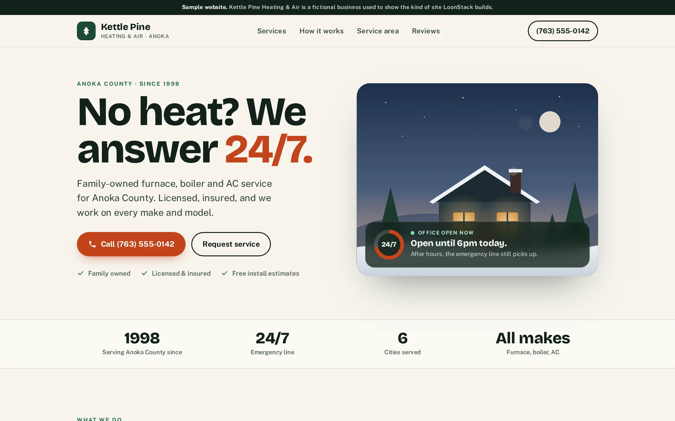 After: the rebuilt homepage on a laptop